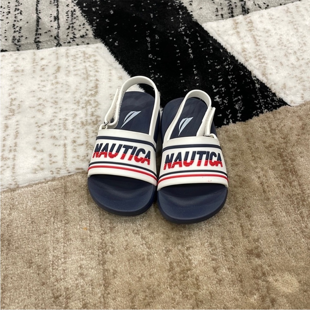 Nautica Kids' Navy and White Slide Sandals
